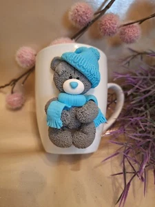 Mug gift handmade with a polymer clay figurine "bear" - Picture 1 of 1