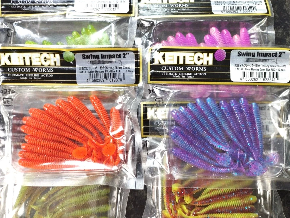 KEITECH Lures Swing Impact 2",2.5",3",3.5",4",4.5" JAPAN Strong scented DropShot