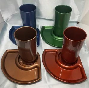 Mid Century Airline Style Tele-server Tray and Glass Set of Four in Original Box - Picture 1 of 11