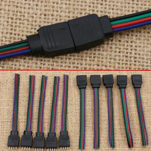 10Pcs 4Pin Connector Cable Wire for 3528 5050 SMD LED Strip Light Male + Female - Picture 1 of 8
