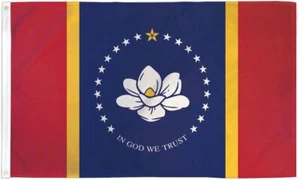 Mississippi New State Bandera 3x5 - 150 Denier Nylon - Imagen 1 de 1
