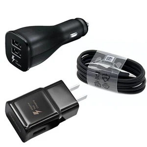 Original Samsung Galaxy Note 8 S8 S9 Plus Fast Car Wall Charger 4FT Type-C Cable - Picture 1 of 14