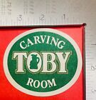 TOBY CARVING ROOM 3.5 INCH OVAL beer coaster VINTAGE RARE