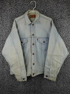 Vintage Levi’s 70507 Denim Trucker Jacket Size L Made in USA Light Wash 90s - Picture 1 of 14