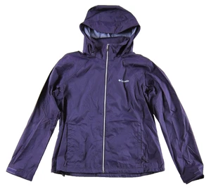 Columbia lila Reißverschluss leichte verstaubare Kapuze Tasche Windbreaker Jacke XL - Bild 1 von 5