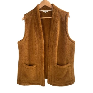 Lucky Brand Kunstfell braun Sherpa Weste Damen groß Boho Chic Lagenlook kuschelig - Bild 1 von 7