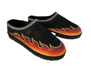 NUOVA UGG Tasman Black MOTO Flames Ciabatta Mule Uomo US 15 - Foto 1 di 6