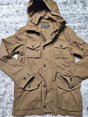 J. Crew NX-631 M65 Military Mechanic Field Jacket Mens XS Hooded Brown Green - Image 1 of 4