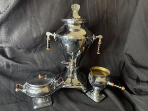 Perculatore caffè Manning Bowman con manici in bachelite nera arancione + zucchero cremoso - Foto 1 di 20