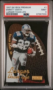 Emmitt Smith 1997 Skybox Premium Larger Than Life Die Cut PSA 9 Mint HOF Cowboys - Picture 1 of 2