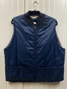 True Vintage 60s JC Penny Town Craft Full Zip Puffer Vest Men’s Large Navy Blue - Imagen 1 de 6