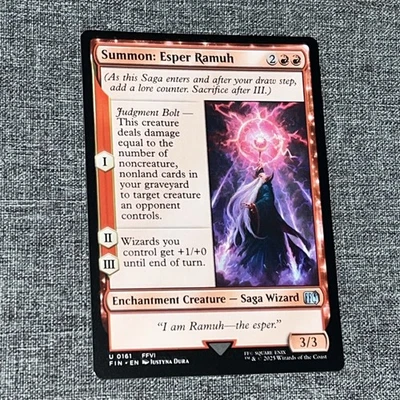 MTG, Summon: Esper Ramuh, U, Final Fantasy, FIN, NM/MINT, 0161 Non Foil - Image 1 of 2