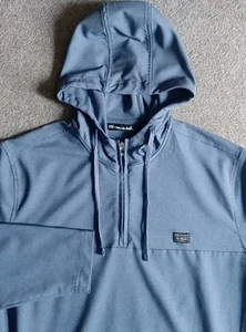 Travis Mathew Hoodie Men's L Blue 1/4 Zip Golf Stretch Performance Sip And Savor - Picture 1 of 12