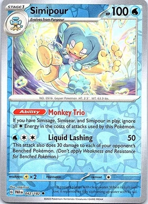 Simipour Reverse Holo Uncommon SV04: Paradox Rift 042/182 NM - Image 1 of 2