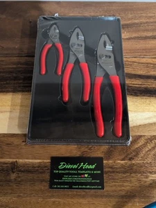 Snap on Tools New PL403A 3 Piece RED Combination Slip Joint Pliers Set USA - Bild 1 von 3