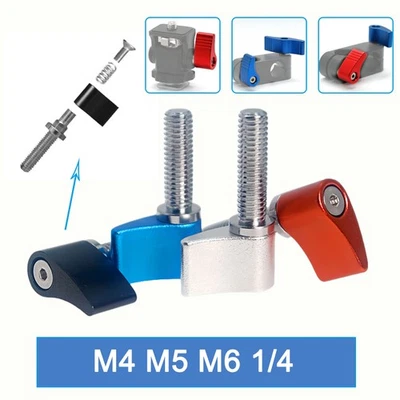 M4 M5 M6 1/4 Aluminium Klemmschraube Flügelmutter Daumen Schraube Einzel Flügel - Bild 1 von 4