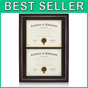 2-Pack Diploma Frame Set - Black Mat & Acrylic Cover - Foto 1 di 9