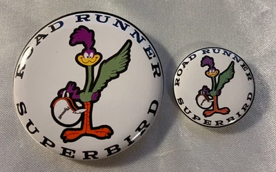 Lot of 2 Retro Plymouth Superbird Roadrunner 2.25" and 1.25" MOPAR - Image 1 of 2