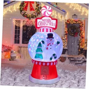  Globo de nieve inflable de 8 pies Navidad - Inflables decoraciones al aire libre globo de nieve - Imagen 1 de 7