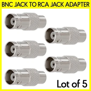 5 Pack BNC Jack to RCA Jack Adapter Coax Cable Connector Converter CCTV Camera - Picture 1 of 3