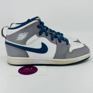 Zapatillas Air Jordan 1 Mid PS 'Cement True Blue' para niños DQ8424-014 talla 2 años - Imagen 1 de 16