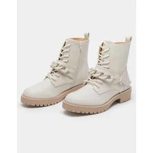 Dolce Vita Osten Boot White Biker Moto Chain Chunky Size 7.5 NWOT - Picture 1 of 12