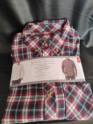 Berkley Jensen Conjunto de 2 Piezas Camisa Henley y Franela Manga Larga Nueva Talla Pequeña Foto 1 de 4