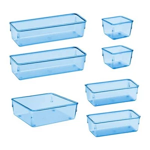 SCHUBLADEN ORGANIZER MODULARE BOX ABLAGE AUFBEWAHRUNGSBEHÄLTER FÜR BÜRO ZUHAUSE MAKE-UP KÜCHE JU - Bild 1 von 5