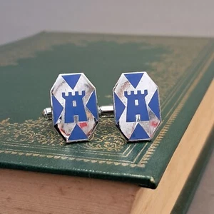 Silver tone cufflinks, Scottish Saltire flag design, LL-301 - Picture 1 of 3