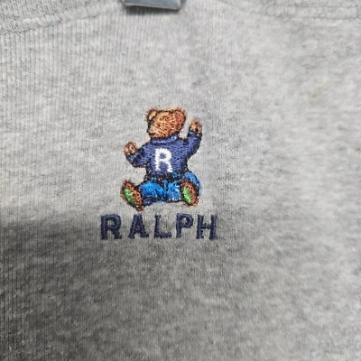 Vtg Ralph Lauren Pants Womens Sz Medium Gray Bear Drawstring Lightweight Lounge - Image 1 of 4