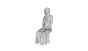 Printle J Femme 998P--Woman Sitting Maxi Dress Figure for Dioramas Train Sets - Picture 1 of 11