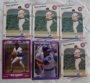 RYAN SANDBERG 6 lot MLB BASEBALL CARDS DONRUSS FLEER SCORE - Picture 1 of 8
