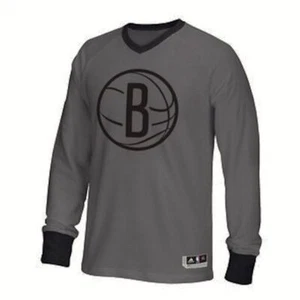 ADIDAS Brooklyn Nets Christmas Day Shooter Sweat Shirt Grey Basketball Mens 4XL - Picture 1 of 5