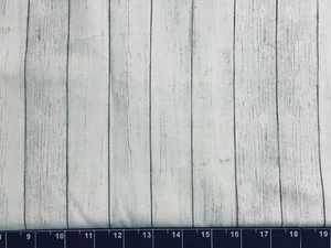 Tina Scrap Wood Grain Pannel Fence Board Whitewash Gray FABRIC 9"x21" COTTON - Picture 1 of 1