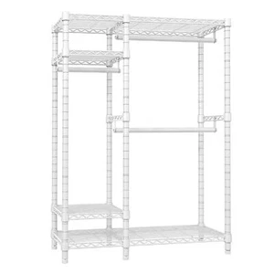 Open Box VIPEK Garment Rack 4 Tiers Wire Shelving Clothing Racks White - Picture 1 of 7
