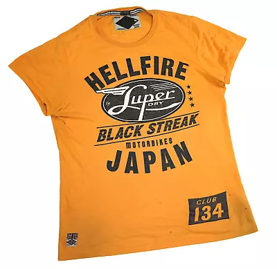Rare Superdry UK T Shirt Hellfire Motorcycle Club 134 London UK Japan L Vintage - Image 1 of 4