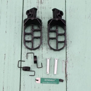 BLACK Fast FOOT PEG FOOTREST PEDALS ASSEMBLY FOOTPEGS FIT Honda 150cc 125cc - Picture 1 of 5