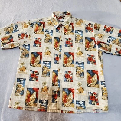 Pierre Cardin Shirt Mens 2XLarge Hawaiian Tropical Floral Resort Cruise - Image 1 of 4