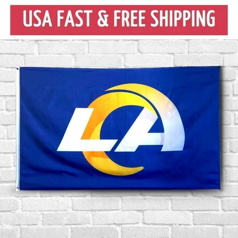 Los Angeles Rams Logo 3x5 ft Flag NFL Football LVI Super Bowl Champions Banner Cover
