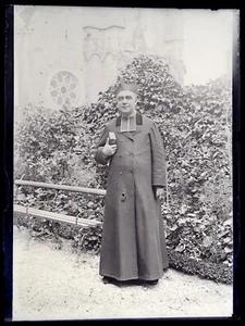 France Clergyman Priest c1900 Photo Negative Plate Vintage V48L3n1 - Picture 1 of 2