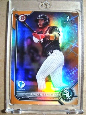 2022 Benyamin Bailey 1st Bowman Paper Orange Foil Rookie 1st Edition RC /25 🔥🔥 - Image 1 of 2