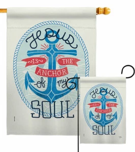 Jesus is the Anchor Garden Flag Religious Bible Verses Decorative House Banner - Picture 1 of 19