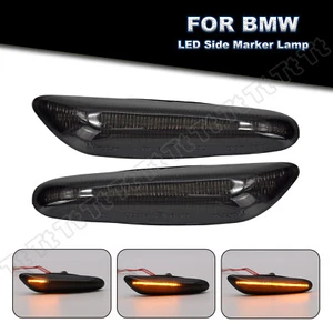 Sequential Smoked LED Side Marker Lights For BMW E60 E61 E82 E88 E90 E91 E92 E93 - Picture 1 of 10
