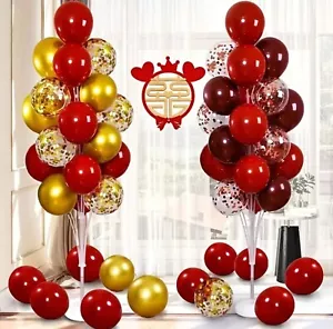 2er 1,6m Luftballon Ständer Halterung für Ballons für Hochzeit Party 19 Ballons - Bild 1 von 15