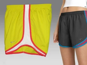 NIKE Ladies DriFit Stay Cool Running Athletic Shorts Lime (Red & White) Small - Picture 1 of 1