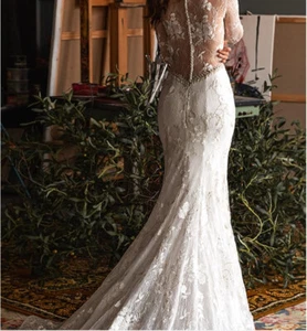 Beautiful Fit&Flare Wedding Dress by European Designer Ivory US8 NWT - Picture 1 of 4