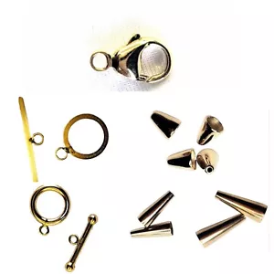 14k (14/20) Gold Filled Findings End Cap Cone Lobster Toggle Clasp 6-20mm 1-4ct - Picture 1 of 11