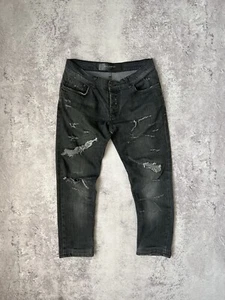 Dolce Gabanna Denim Jeans Premium Line Leather Tab 14 Gold Distressed 46 / 30 S - Picture 1 of 10