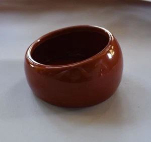 ROLF C. HAGEN Small Bowl Tawny Brown Lopsided Pet Dish Vintage - Picture 1 of 4