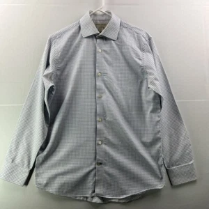 Banana Republic Mens Button Up Shirt White Blue Tattersall Long Sleeve Cotton S - Picture 1 of 7